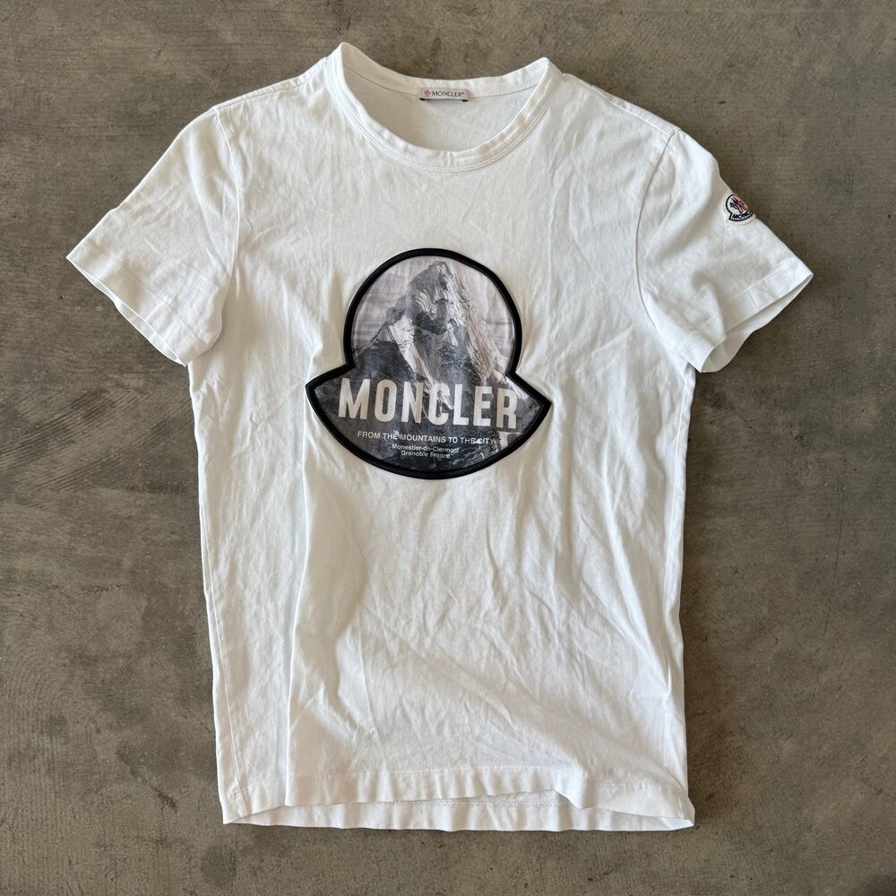 Moncler From The Mountains To The City Graphic Logo T-Shirt White